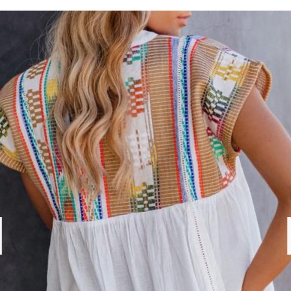 NWT Vici Amalfi Cotton Embroidered Babydoll Top - Picture 3 of 5